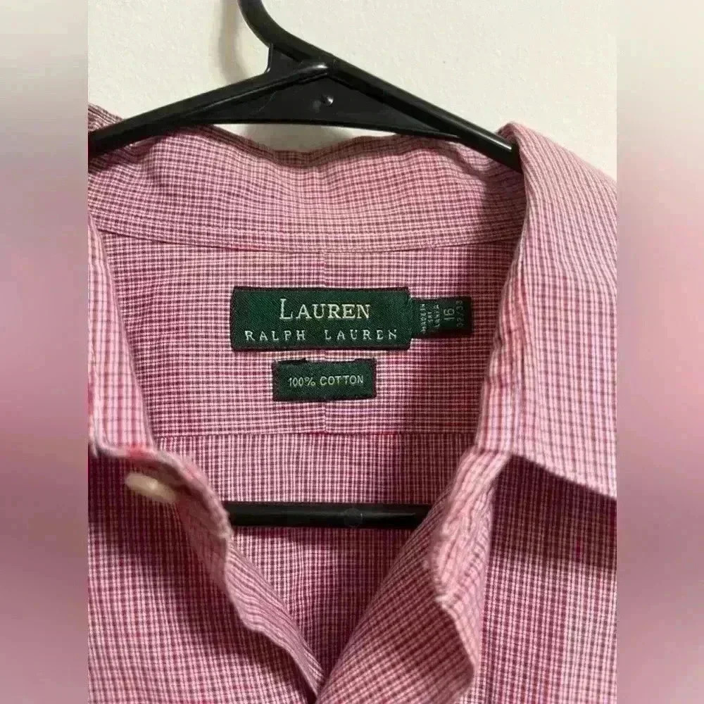 Lauren Ralph Lauren - Men’s 100%Cotton Red/Blue Plaid L/S Button Down - 16 32/33 - Picture 5 of 6